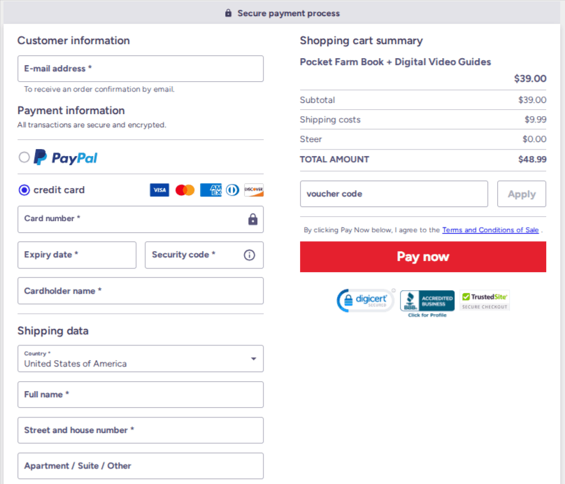 Pocket Farm Checkout